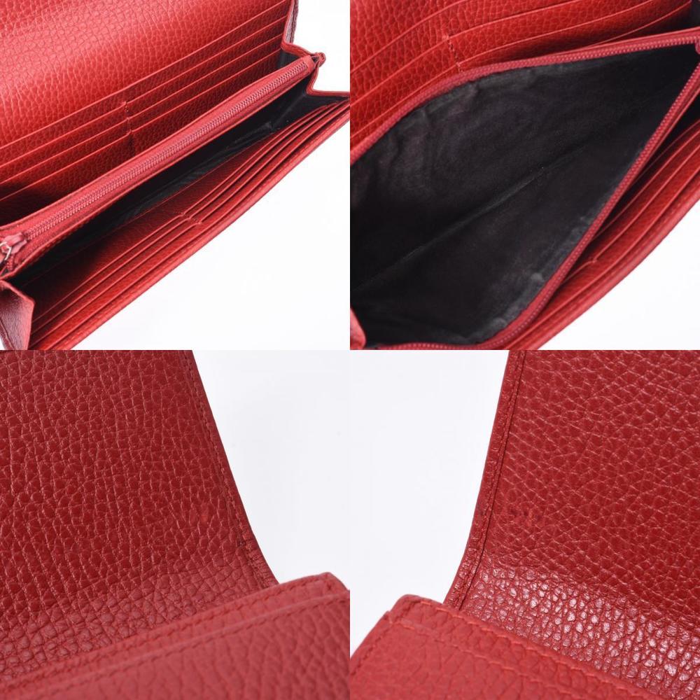 Gucci Zipper Calf GG Wallet Marmont Long Red - Picture 11 of 12